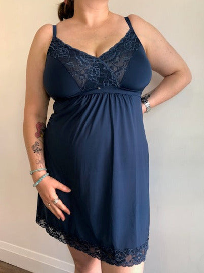 Full Bust Support Chemise 9394F Cambridge Blue