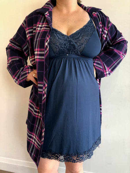 Full Bust Support Chemise 9394F Cambridge Blue