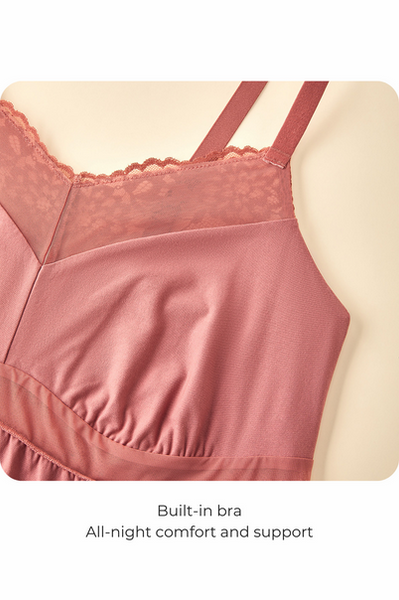 Soft Bliss Bust Support Lace Chemise Dark Rose