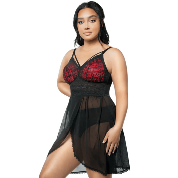 Mia Chemise PS5959 Black/Red