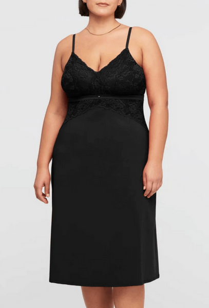 Modal Bust Support Midi Chemise 9398 Black