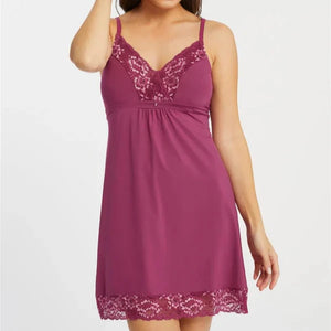 Bust Support Chemise 9394 Cranberry/Rose