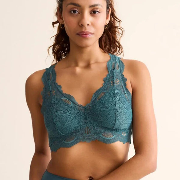 Belle Epoque Full Lace T-Back Bralette 612F Evergreen