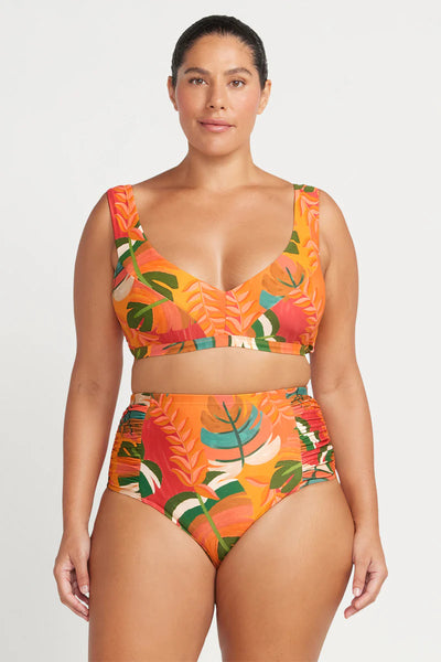 Botticelli High Waist Swim Brief Querencia Red