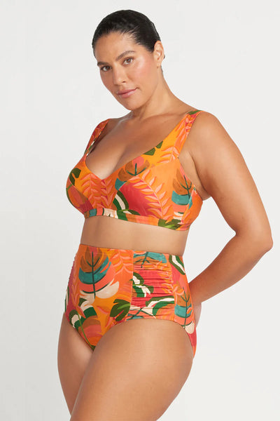 Botticelli High Waist Swim Brief Querencia Red