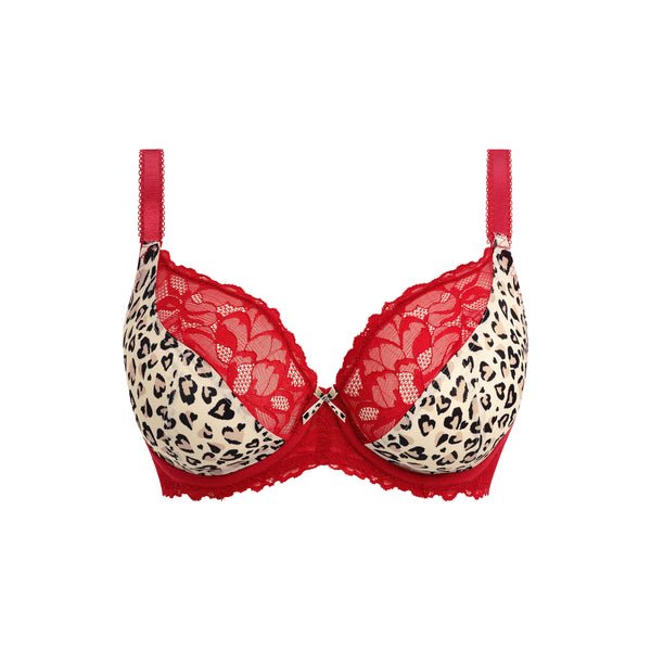 Cherish Me Plunge AA404002 Red Leopard