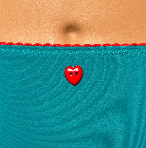 Valentina High Brief Teal/Red
