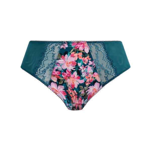 Lucie High Leg Brief EL4498 Teal Floral