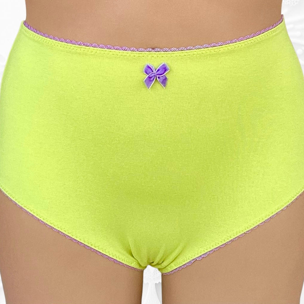 Daphne High Brief Chartreuse/Lilac