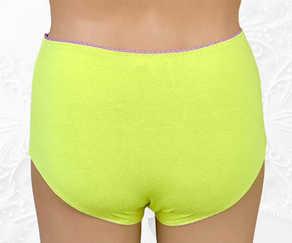 Daphne High Brief Chartreuse/Lilac