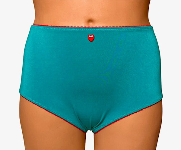 Valentina High Brief Teal/Red