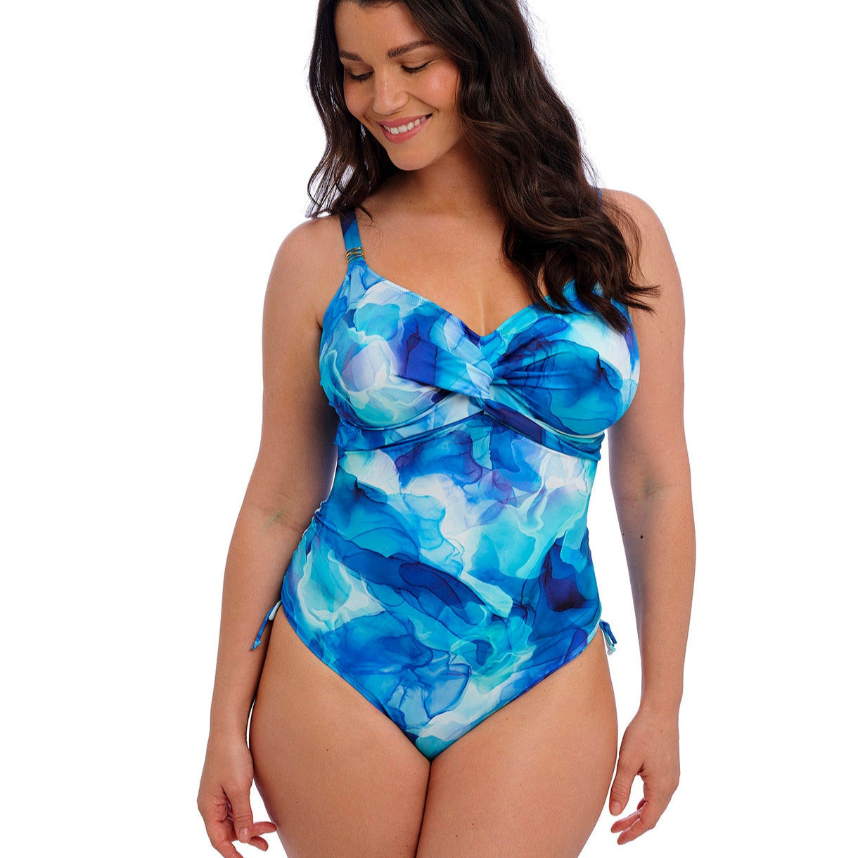 Saunton Sands Twist Front Suit FS506031 Dazzling Blue