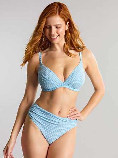 Romi Demi Plunge Bikini SW2184 Sky Blue Gingham