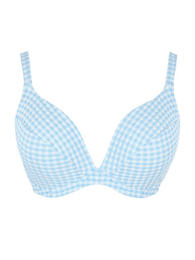 Romi Demi Plunge Bikini SW2184 Sky Blue Gingham
