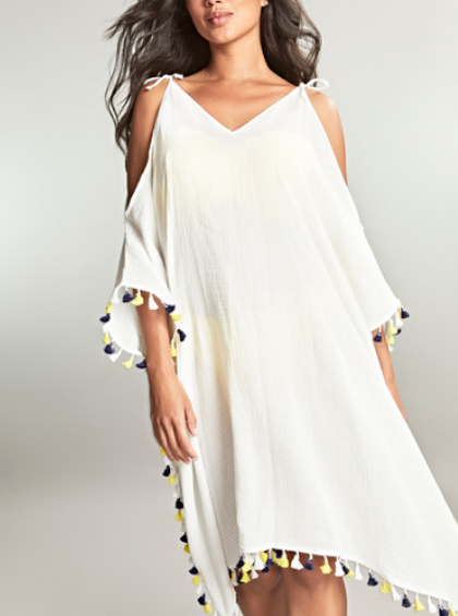 Halle Short Kaftan SW1778 White