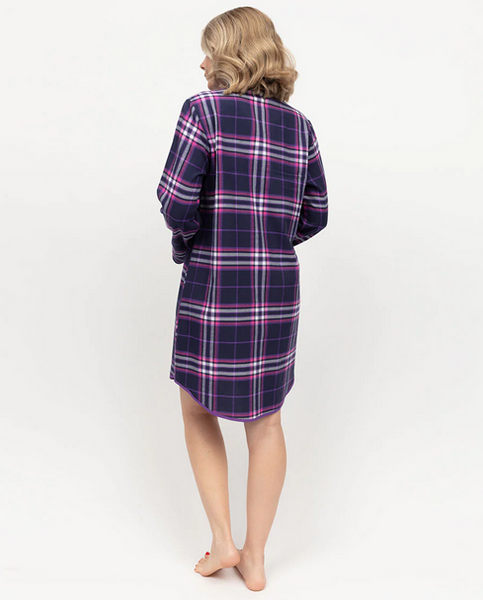 Edie Check Nightshirt C-0467 Navy