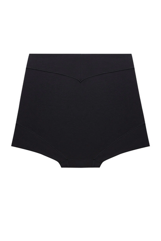 Pima Cotton Ultra High Rise Boyshort Black