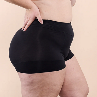 Pima Cotton Ultra High Rise Boyshort Black