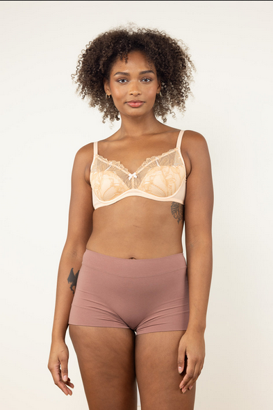 Pima Cotton Mid Rise Boyshort Amber