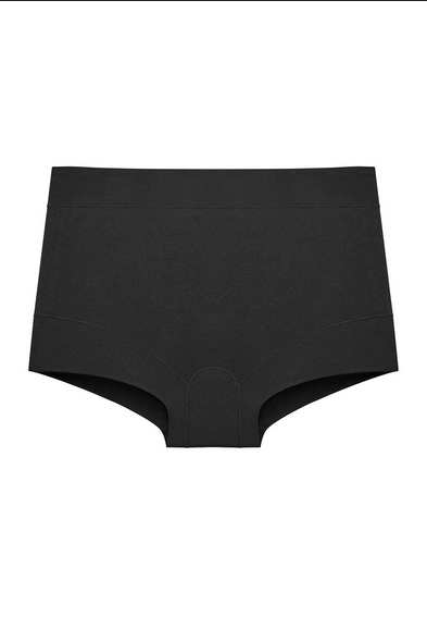 Pima Cotton Mid-Rise Boyshort Black