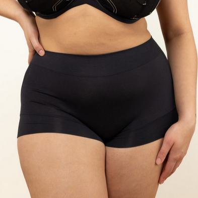 Pima Cotton Mid-Rise Boyshort Black