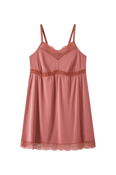 Soft Bliss Bust Support Lace Chemise Dark Rose