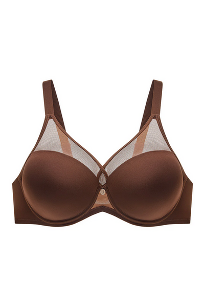 Peek-Proof Contour Plunge Bra Mocha