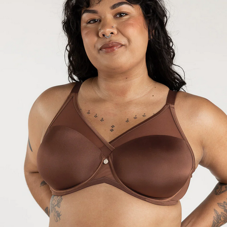 Peek-Proof Contour Plunge Bra Mocha