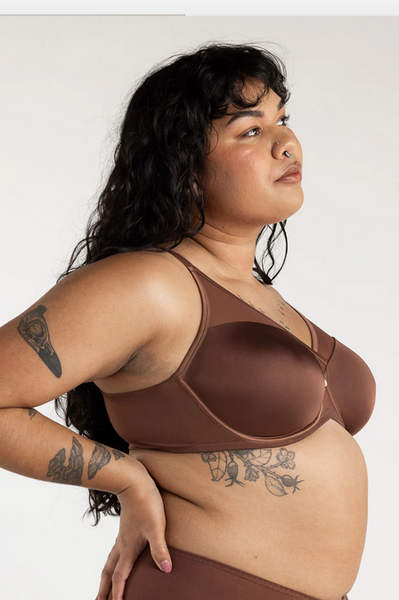 Peek-Proof Contour Plunge Bra Mocha