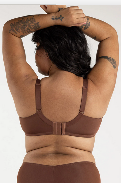 Peek-Proof Contour Plunge Bra Mocha