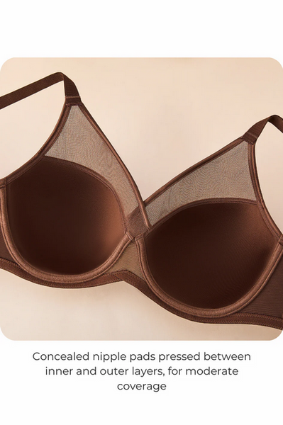 Peek-Proof Contour Plunge Bra Mocha