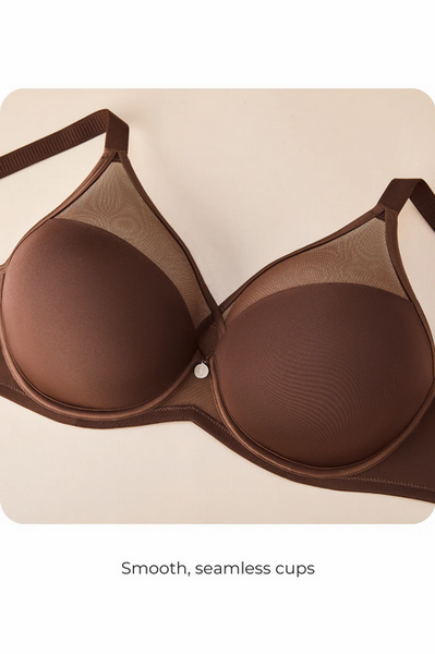 Peek-Proof Contour Plunge Bra Mocha