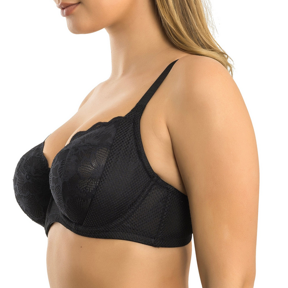 Luxlacy Lace and Mesh Unlined P6000 Black