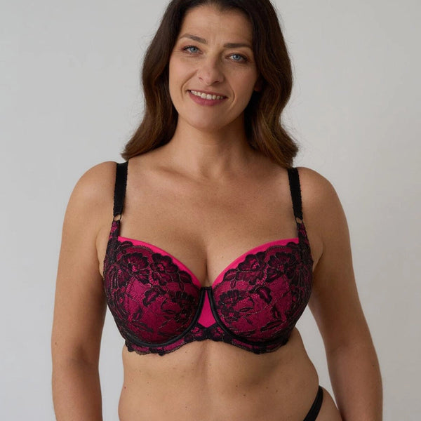 BM Rose Gold Balconette Black/Hot Pink